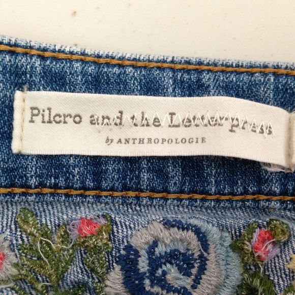 Pilcro and the Letterpress Women's Floral Embroidered Denim Blue Jean Sh… - Picture 8 of 8